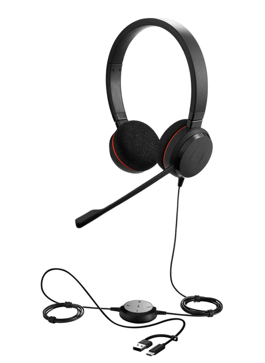 Jabra Evolve 20 Stereo MS USB C/A adapte