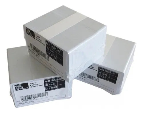 Zebra white PVC cards, 30 mil(500 cards)