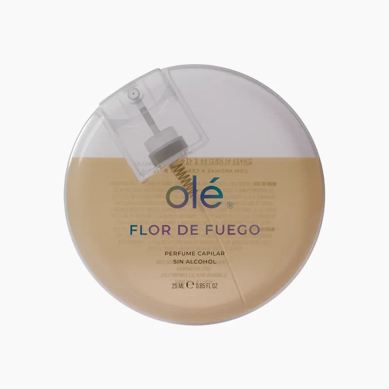 Perfume capilar sin alcohol fragancia flor de fuego + Estuche portable Olé capilar