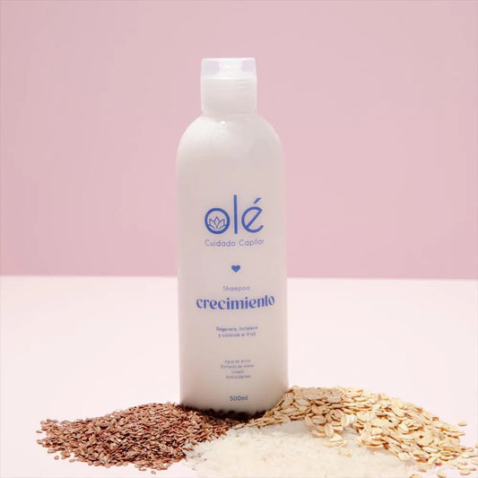Shampoo revitalizante de arroz y linaza Olé capilar