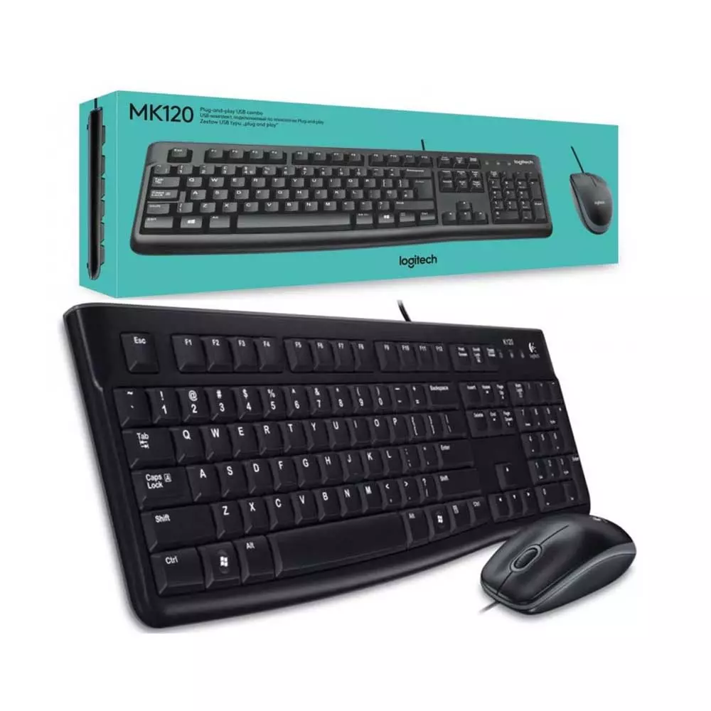 combo teclado mouse logitech mk120 2 1